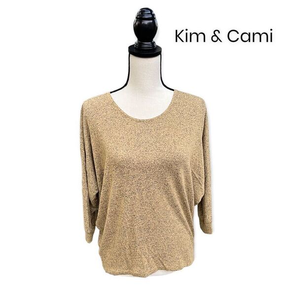 Kim & Cami 3/4 Sleeve Draped Top Size Small - Picture 7 of 7